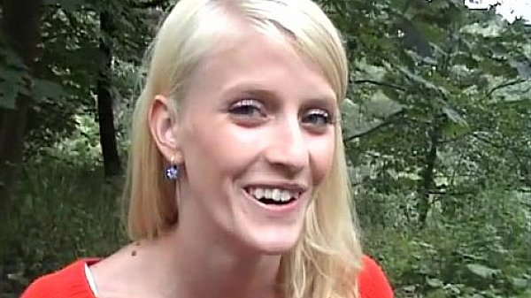 Blonde fuck in the woods near the road