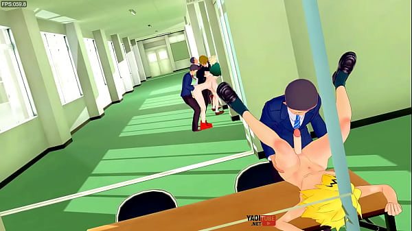 Boku No Hero Yaoi - Orgy Midoriya, Bakugo, Shoto and Denki anal sex whit his other classmates 