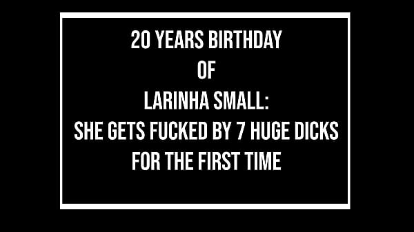 Larinha Small's 20 years anniversary fuck party : she gets fucked by 7 guys for the first time (DAP, 7on1, Anal, Monster Cock, 0% pussy, real birthday party, ATM) OB317