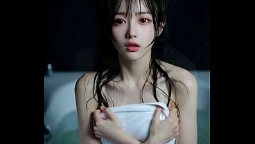 beautiful petite Asian girl having oral sex - AI-generated