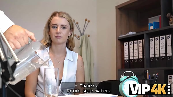 VIP4K. Blonde babe came to get a loan and got a huge cock. Hot sex with Andrea & Stanley Johnson 