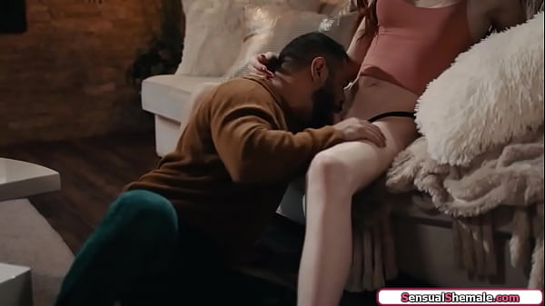 SensualShemale.com - Stepdad gives trans stepdaughter Tori Easton a massage and they get horny.He sucks the tgirls cock and then the big tits ts rims him and barebacks him