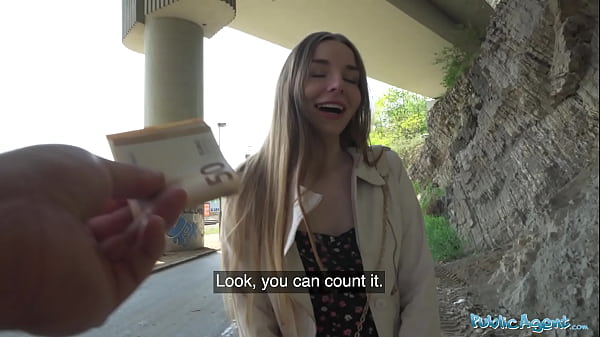 Public Agent Cute long haired Ukrainian college student gives a blowjob and has sex with a stranger outdoors in exchange for Euros