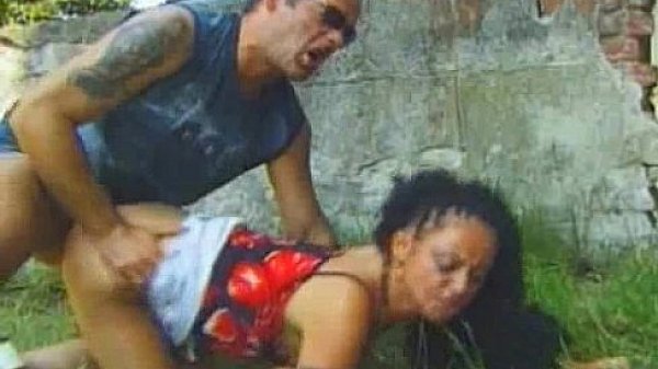 Doggy style anal sex outdoor