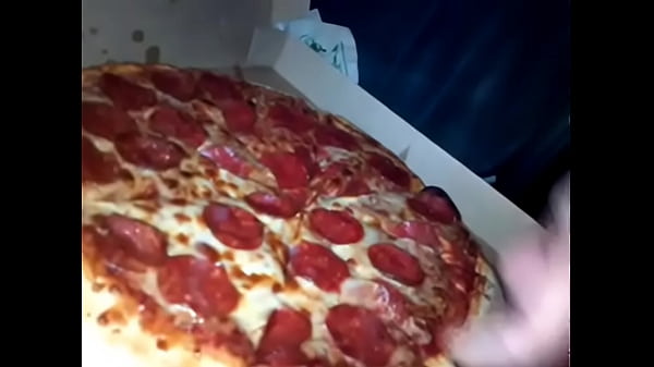 massive cumshot on young wifes pizza has friend eat some too!