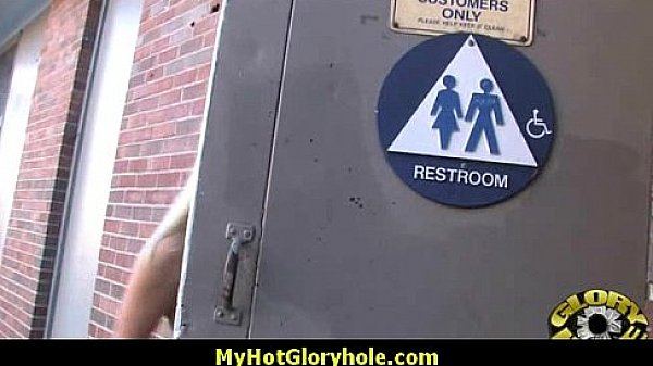 I sneak Black BJ as I fuck husband thrue gloryhole 12