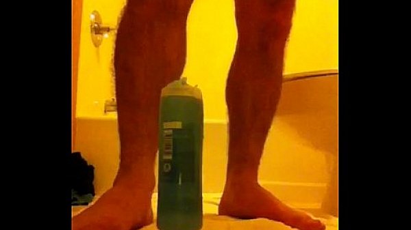 Straight man rides a shampoo bottle.MOV