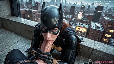 Batman Fucks His Batgirl Right on the Rooftops of Gotham .Comic book version. (AI Generated)