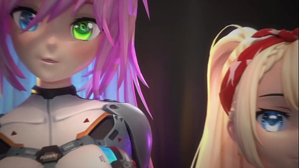 Naughty Hentai Vtuber Elfie Love In Christmas suit and striped white and red stockings plays and teases with her favourite pink dildo while she is lying on her back on the floor in front of you (3D / VRCHAT / MMD)  