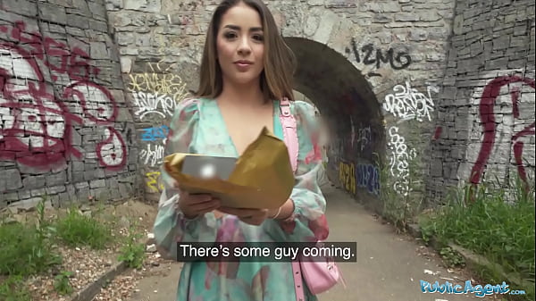 Public Agent - Real hard sex with sexy brunette outdoors