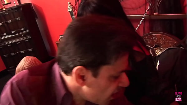 A sexually aroused man engages in sexual intercourse with a seductive brunette on his bed