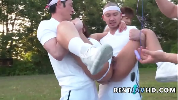 Asian girls group hook-up outdoor with Sara Saijo - Japanese gang bang! You won't believe your eyes when you see scorching Asian woman, Sara Saijo, getting down and dirty with numerous chisels in a crazy outdoor orgy.  