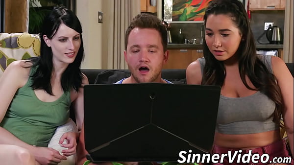 Stepson gets caught jerking off by stepmom who helps him out by sucking his cock and fucking him. She rides him like a cowgirl and he cums on her face