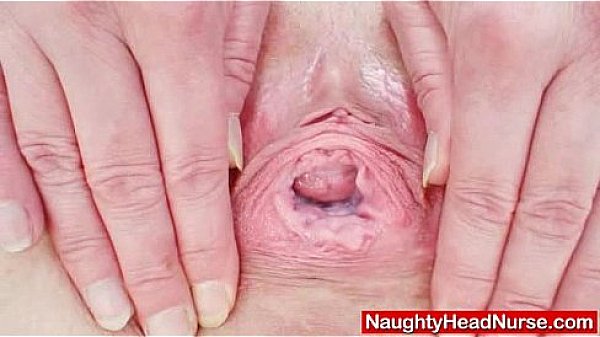 Blond-haired big juggs cougar gaping cooter on gynochair