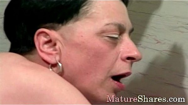 Old skinny lady get fucked and mouth jizzed by a lot of cum 