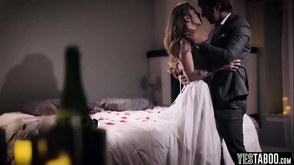Pretty bride learns deepthroating on her wedding night 