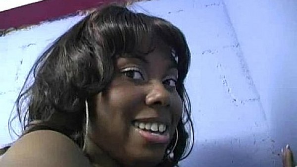 ebony slut fucks a white gloryhole cock in her first interracial scene 18