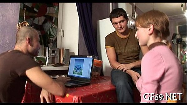 Virgin seduced to have trio