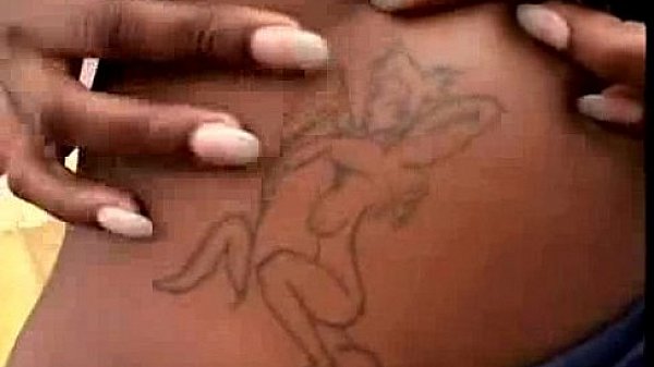 Ebony babe fucking with two black cocks