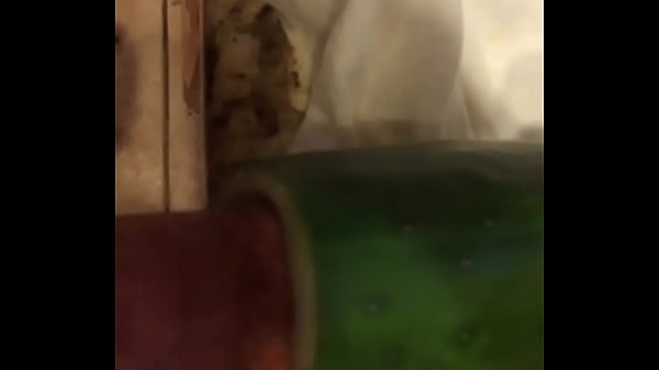 Fucking a Hollow Cucumber at Home