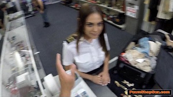 Latina stewardess sucking cock for cash