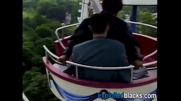 African slut gets her holes filled with cock on the cableway