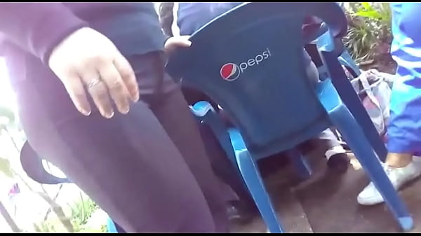 Recording my step sister in the yard