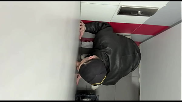 Scally Chav Boy in Leather Jacket Try Glory Hole in the First Time  