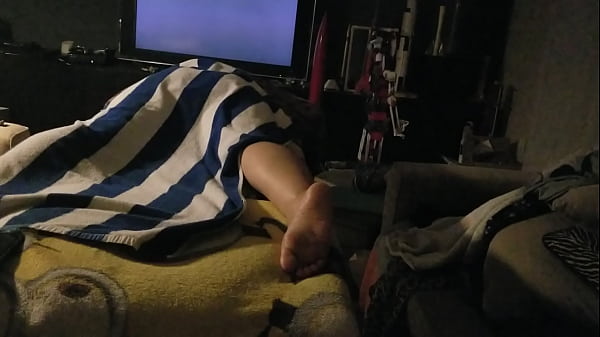 me and my wife massage in the living room,  