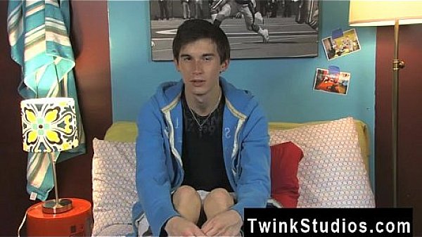 Gay jocks Skyelr Bleu is on camera providing an interview and he's