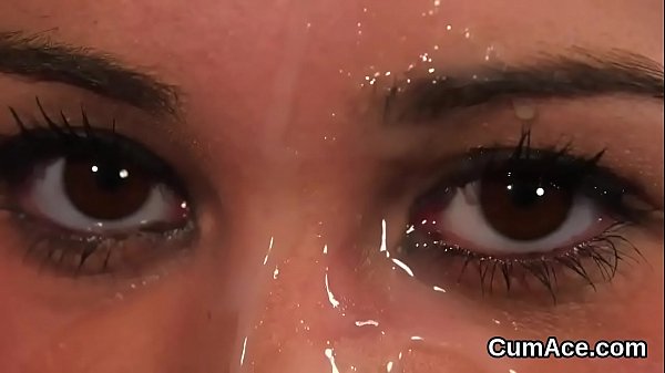 Hot sex kitten gets sperm shot on her face swallowing all the ejaculate