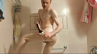 LanaTuls - Anal Slut and Whore Testing Automatic Anal Enema Cleaner.. TG: MoscowFaggot