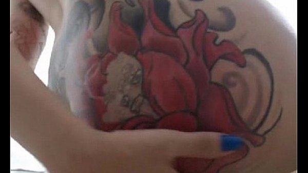 tattooed nude girl with nipple piercing gets her ass spanked