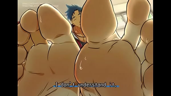 Japanese Cartoon guy puts his feet on face