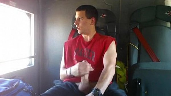 Cumming inside a fire truck