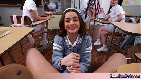 Cute teens having the time of their lives with the teacher