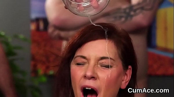 Passionate teen loves a deepthroat and quite a bit of load on her face  