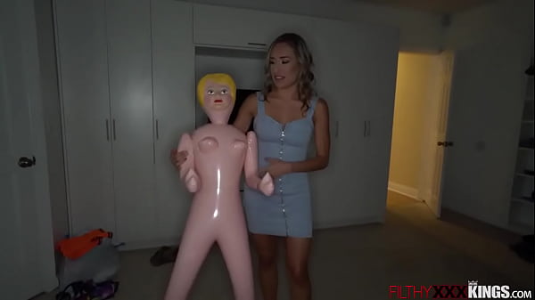 Stepsis Valentina Dolce caught her nerd stepbro fucking a sex doll.She takes the toy away and flashes him her naked body then letting him fuck her