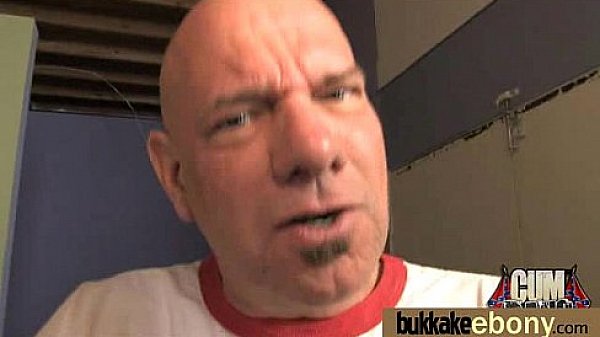 Interracial bukkake sex with black porn star 26