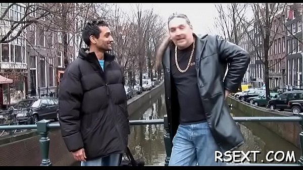 Beauty sucks and jerks off jock 