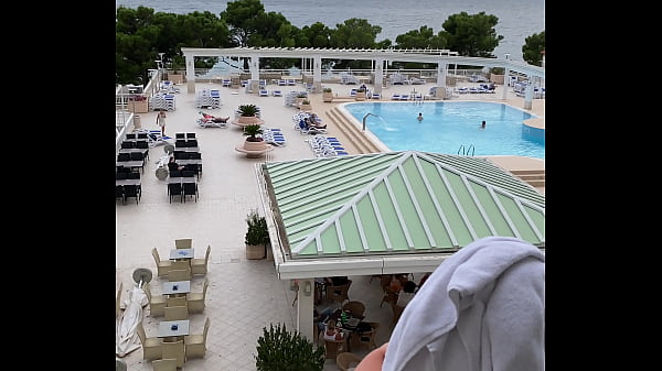 wanking with wife on balcon