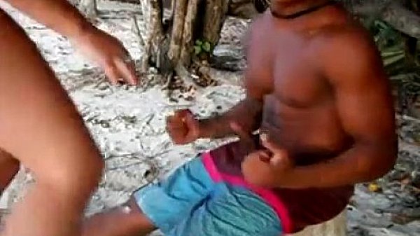 Teen rides random boy at the beach bareback on her girl's holidays.