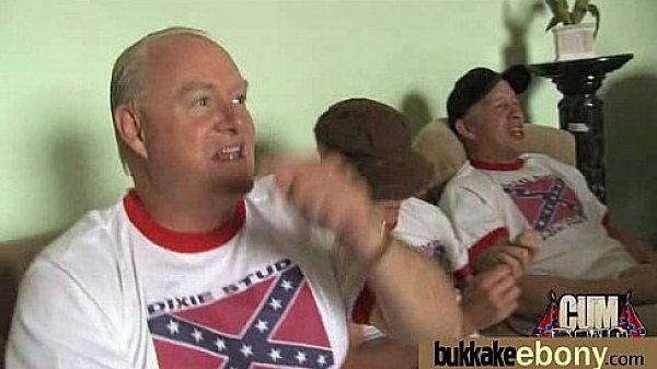 Ebony Cum Slut Hottie Bukkake Party 7