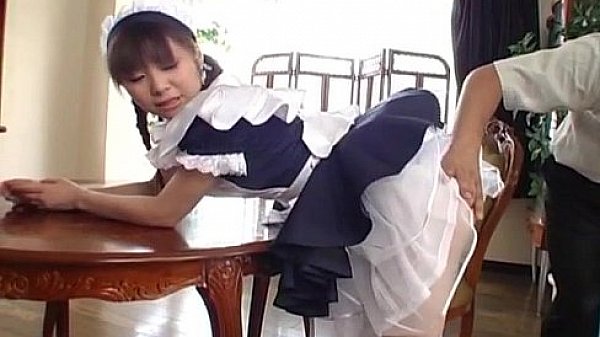 Pretty Asian maid Natsumi exposes hot pussy for fingering