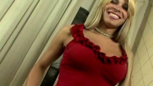 Pretty blonde young tranny