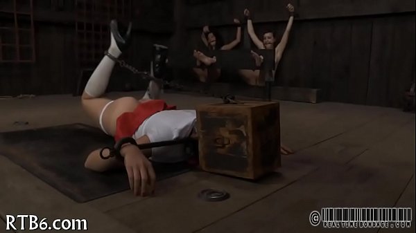 Gal is stripping inside cage  