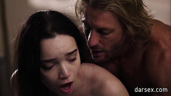 Lovely teen with perky nipples and big boobs fucked by her older neighbor and love it deep and fast