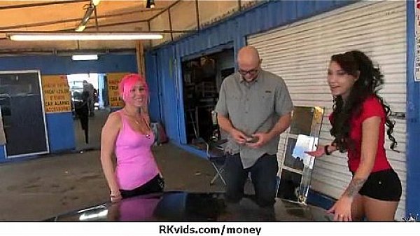 Sexy teen nails her butt on hard dick for cash