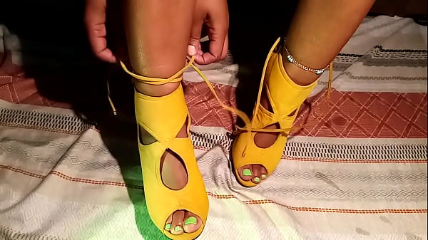 She's too hot to handle, and she wants to tease you even more making herself a sexy foot massage  