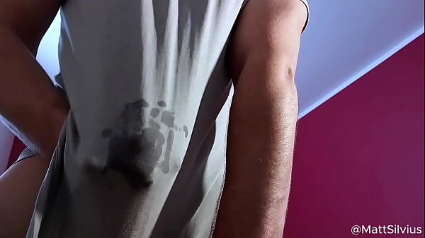 Boy Cums through his Shirt after edging his Wet Dick *Wet Sounds, Whimpering*